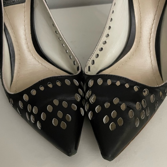 Dior Black Laser Cut Leather Pointed Toe Pumps Size 37 - Picture 9 of 11